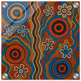 Aboriginal Dreaming Circles Wall Art Print - Acrylic Print - 30x30 cm / 12x12″ - 