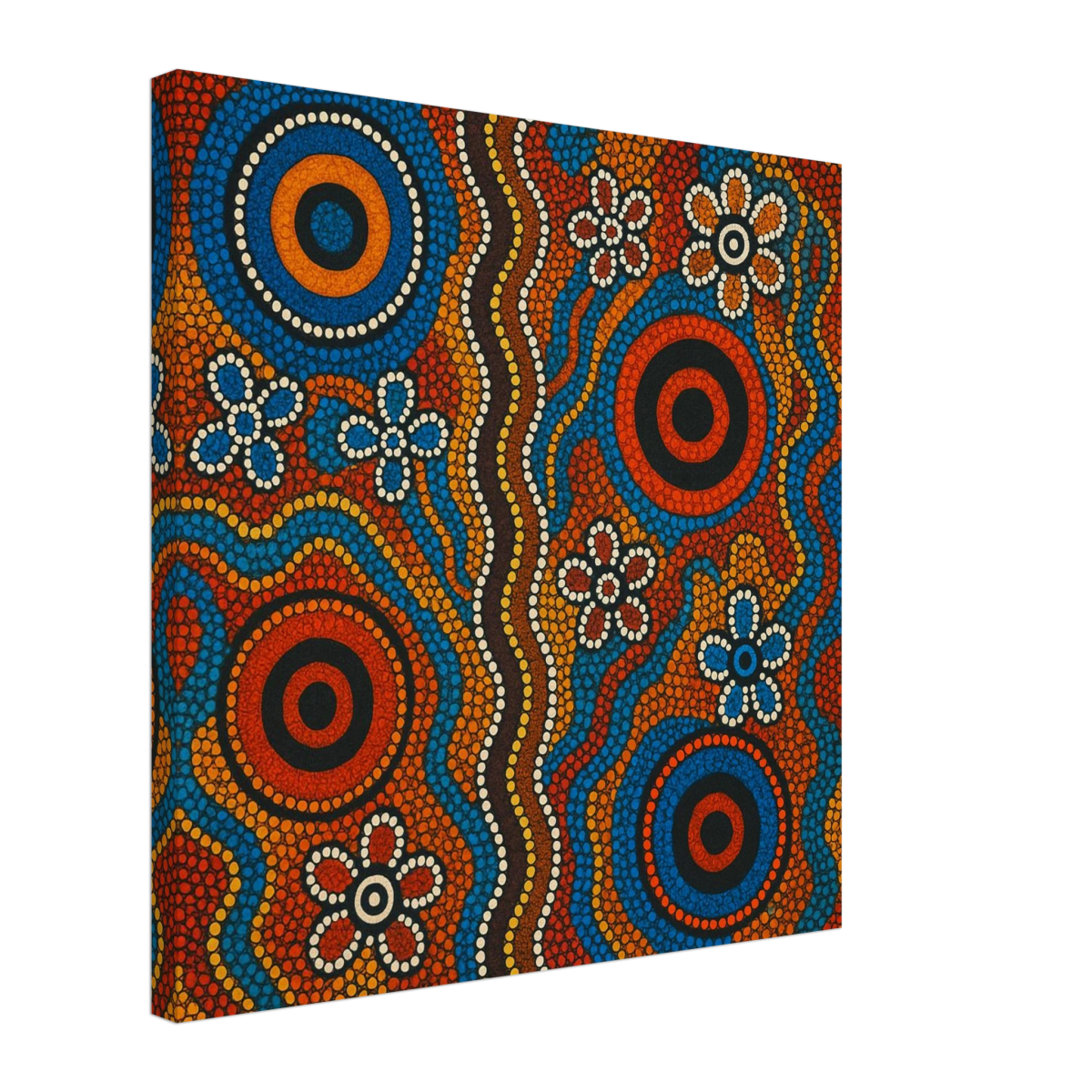 Aboriginal Dreaming Circles Wall Art Print - Canvas - 50x50 cm / 20x20″ - 