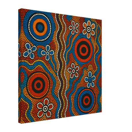Aboriginal Dreaming Circles Wall Art Print - Canvas - 50x50 cm / 20x20″ - 