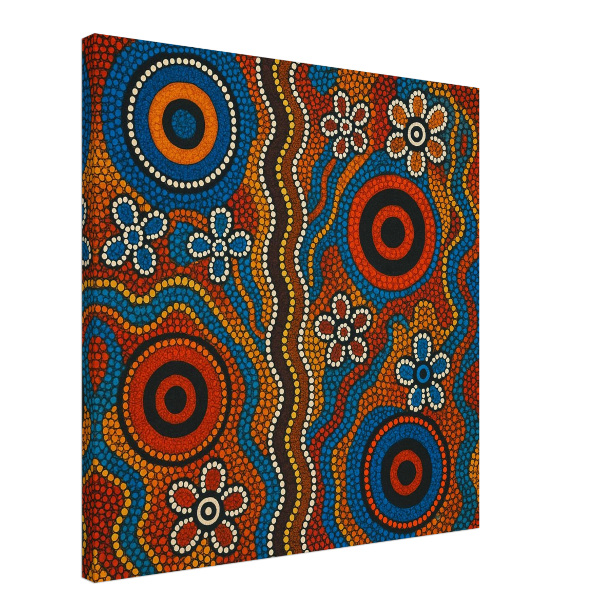 Aboriginal Dreaming Circles Wall Art Print - Canvas - 60x60 cm / 24x24″ - 