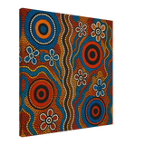 Aboriginal Dreaming Circles Wall Art Print - Canvas - 60x60 cm / 24x24″ - 