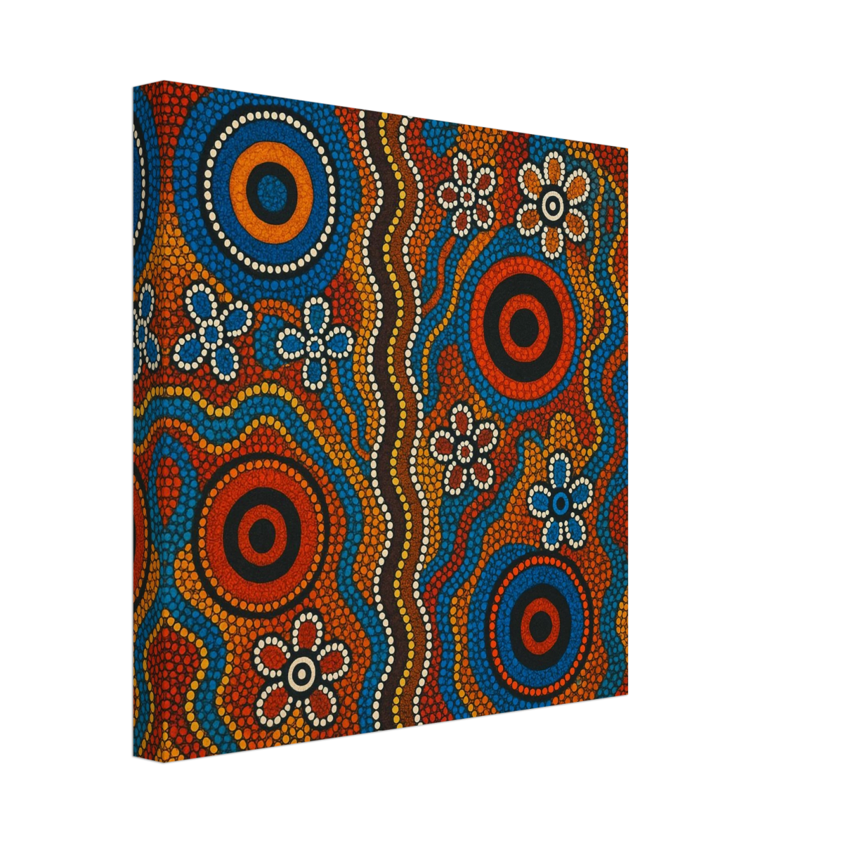 Aboriginal Dreaming Circles Wall Art Print - Canvas - 30x30 cm / 12x12″ - 