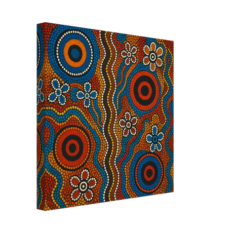 Aboriginal Dreaming Circles Wall Art Print - Canvas - 30x30 cm / 12x12″ - 
