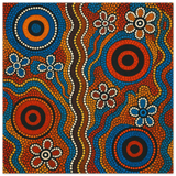 Aboriginal Dreaming Circles Wall Art Print - Fine Art Poster - 50x50 cm / 20x20″ - 