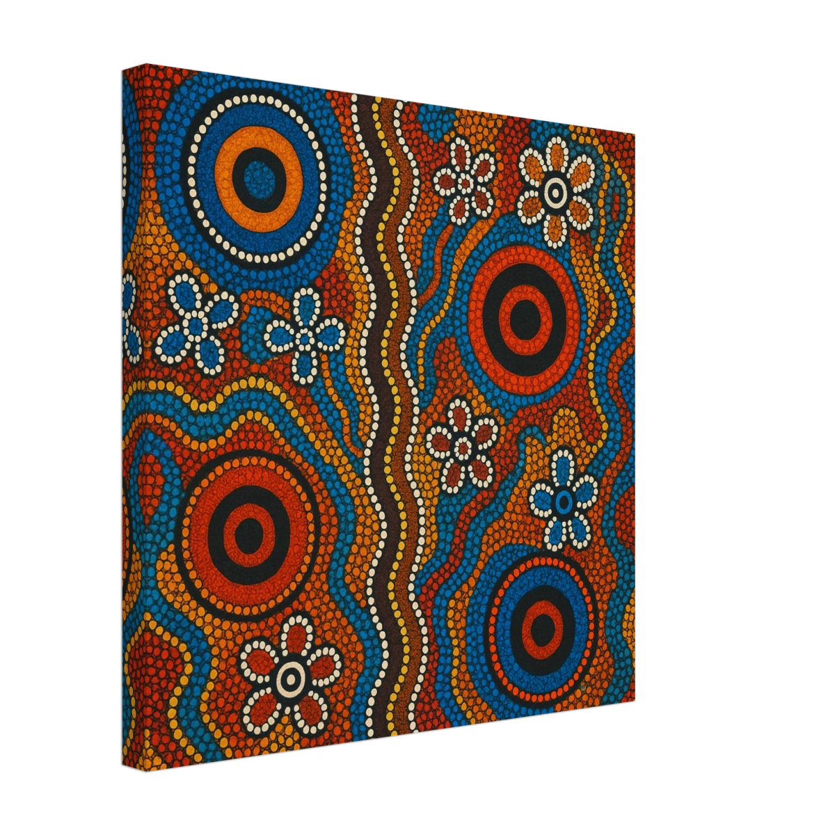 Aboriginal Dreaming Circles Wall Art Print - Canvas - 40x40 cm / 16x16″ - 