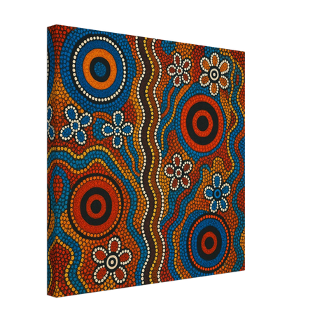Aboriginal Dreaming Circles Wall Art Print - Canvas - 40x40 cm / 16x16″ - 