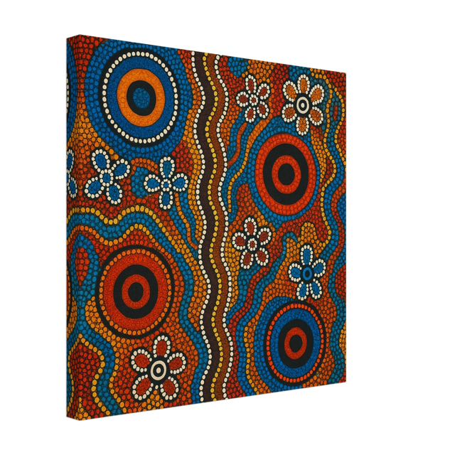 Aboriginal Dreaming Circles Wall Art Print - Canvas - 40x40 cm / 16x16″ - 