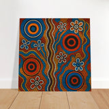 Aboriginal Dreaming Circles Wall Art Print - Brushed Aluminum Print - 50x50 cm / 20x20″ - 