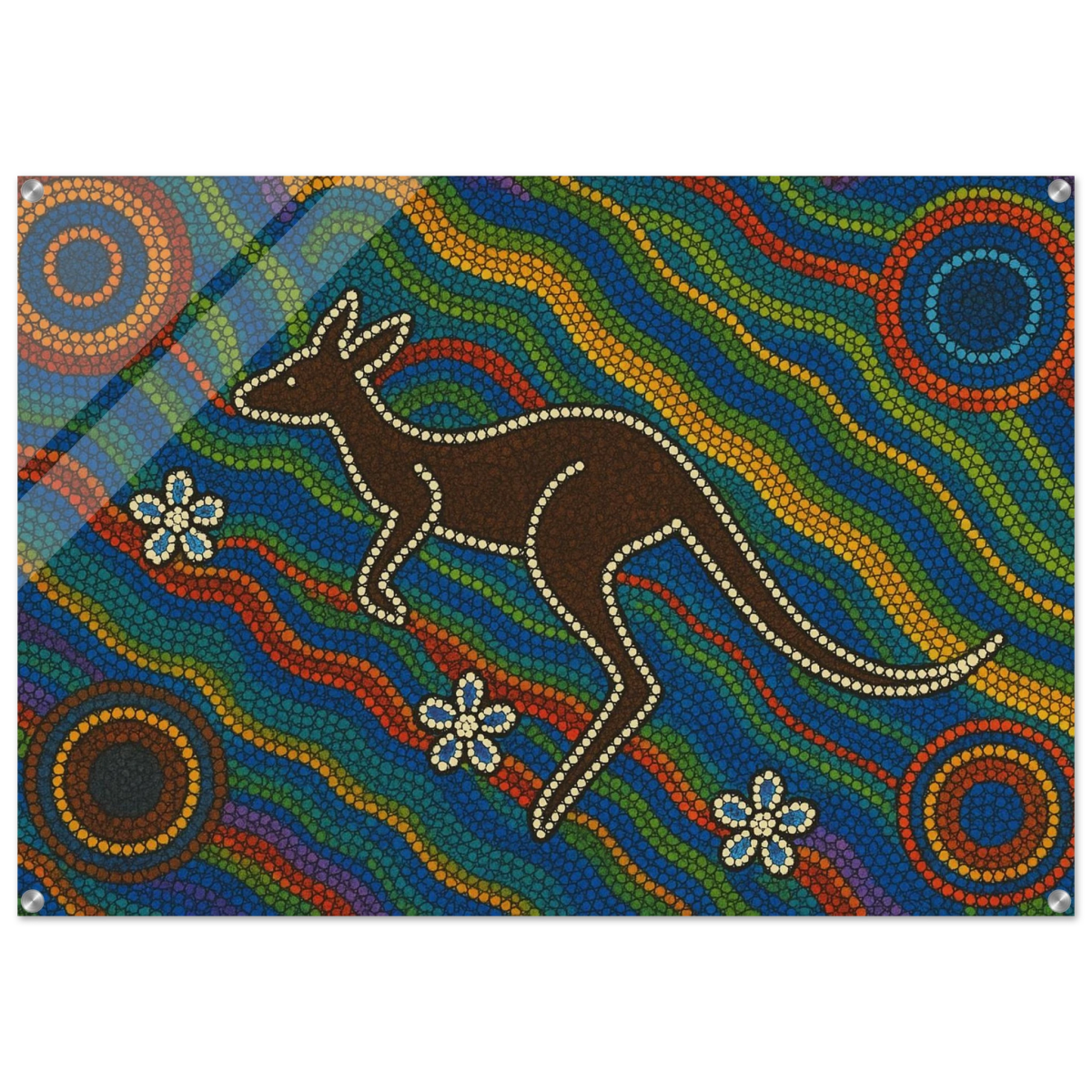 Aboriginal Kangaroo Dreaming Wall Art Print - Acrylic Print - 70x100 cm / 28x40″ - 