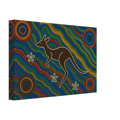 Aboriginal Kangaroo Dreaming Wall Art Print - Canvas - 20x30 cm / 8x12″ - 