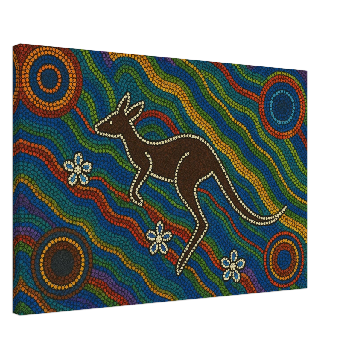 Aboriginal Kangaroo Dreaming Wall Art Print - Canvas - 50x75 cm / 20x30″ - 