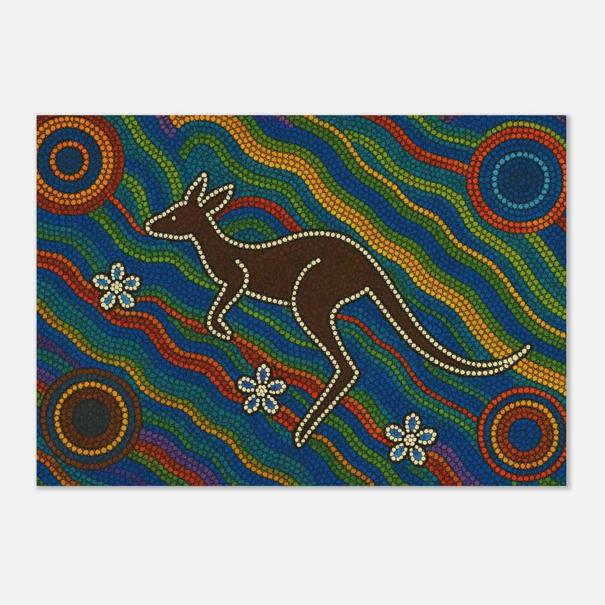 Aboriginal Kangaroo Dreaming Wall Art Print - Aluminum Print - 70x100 cm / 28x40″ - 