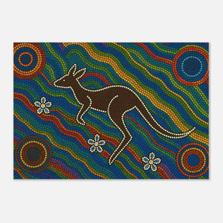 Aboriginal Kangaroo Dreaming Wall Art Print - Aluminum Print - 70x100 cm / 28x40″ - 