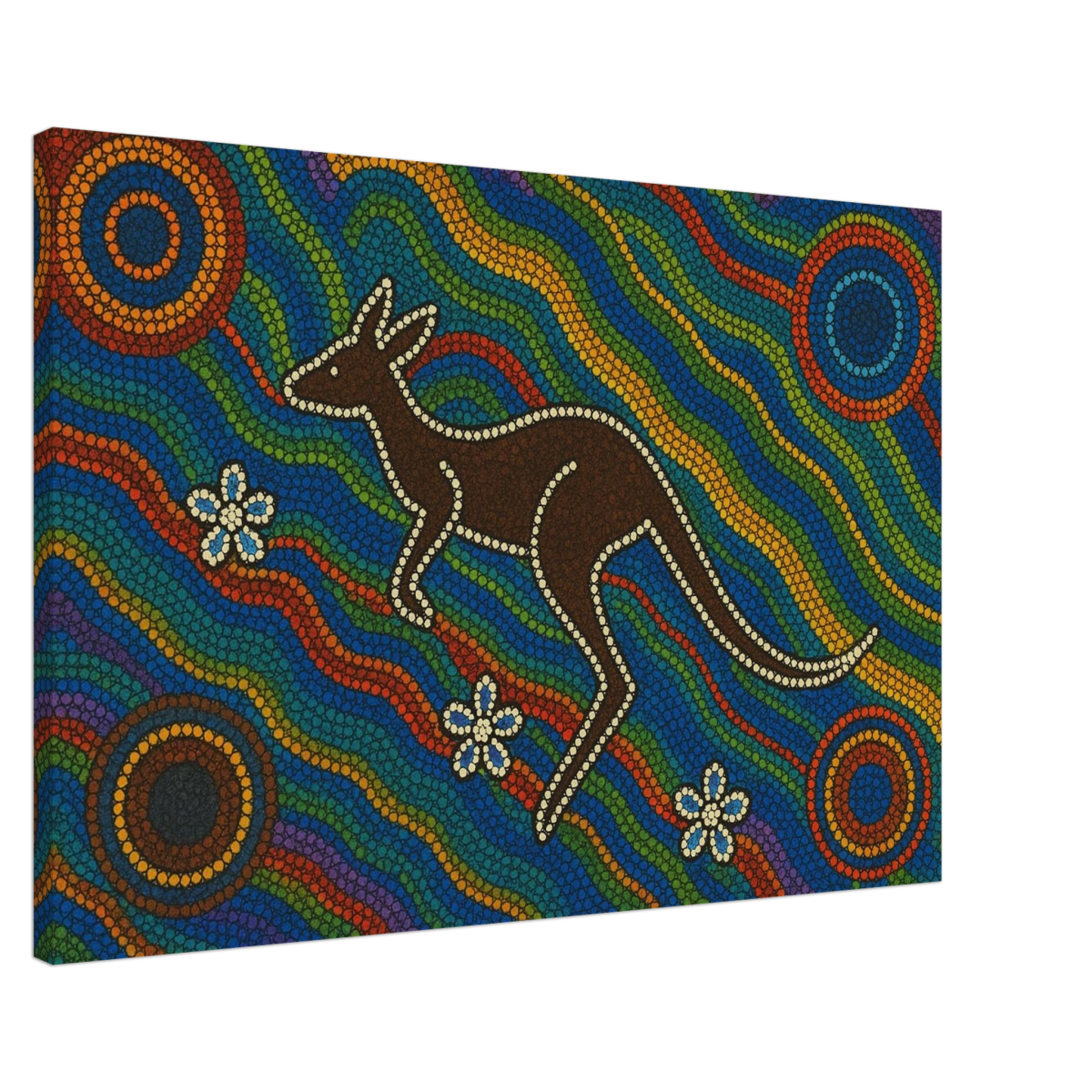 Aboriginal Kangaroo Dreaming Wall Art Print - Canvas - 60x90 cm / 24x36″ - 