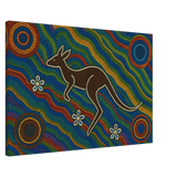 Aboriginal Kangaroo Dreaming Wall Art Print - Canvas - 60x90 cm / 24x36″ - 