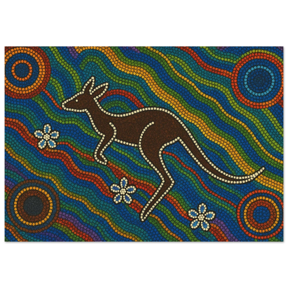 Aboriginal Kangaroo Dreaming Wall Art Print - Fine Art Poster - 70x100 cm / 28x40″ - 
