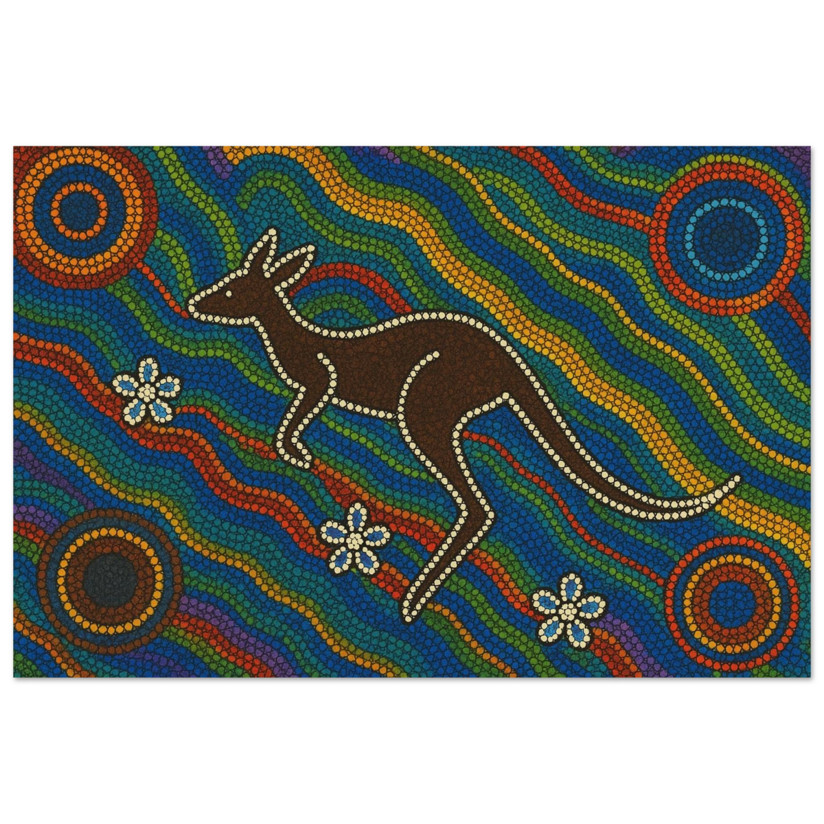 Aboriginal Kangaroo Dreaming Wall Art Print - Fine Art Poster - 60x90 cm / 24x36″ - 