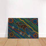 Aboriginal Kangaroo Dreaming Wall Art Print - Brushed Aluminum Print - 20x30 cm / 8x12″ - 