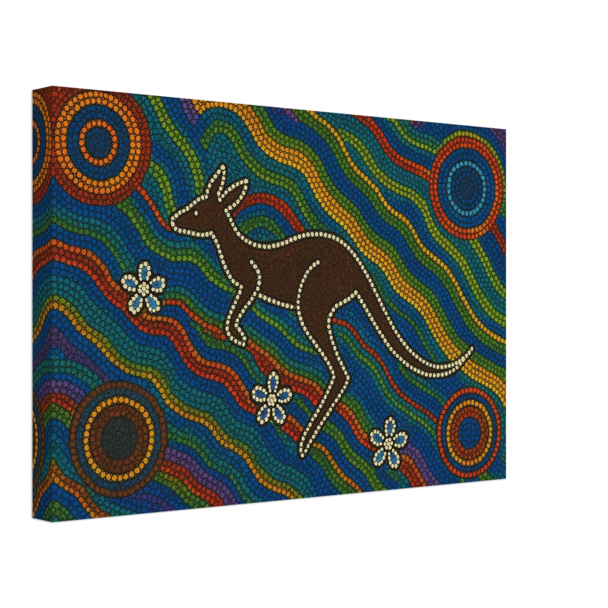 Aboriginal Kangaroo Dreaming Wall Art Print - Canvas - 30x45 cm / 12x18″ - 