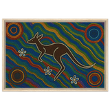 Aboriginal Kangaroo Dreaming Wall Art Print - Framed Canvas - 50x75 cm / 20x30″ - Wood frame