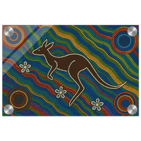 Aboriginal Kangaroo Dreaming Wall Art Print - Acrylic Print - 20x30 cm / 8x12″ - 