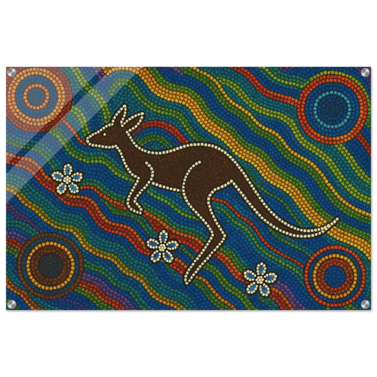 Aboriginal Kangaroo Dreaming Wall Art Print - Acrylic Print - 60x90 cm / 24x36″ - 