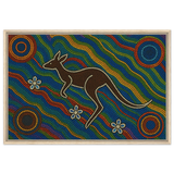 Aboriginal Kangaroo Dreaming Wall Art Print - Framed Canvas - 60x90 cm / 24x36″ - Wood frame