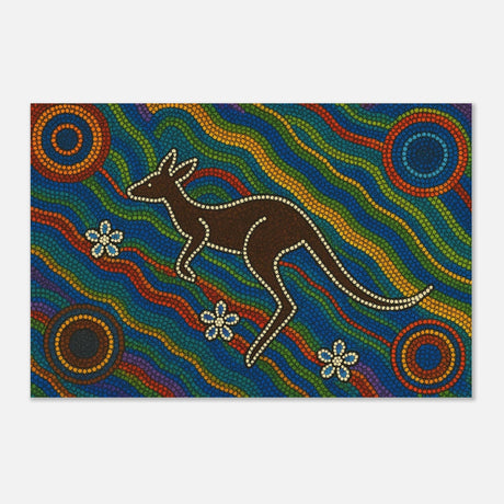 Aboriginal Kangaroo Dreaming Wall Art Print - Aluminum Print - 40x60 cm / 16x24″ - 