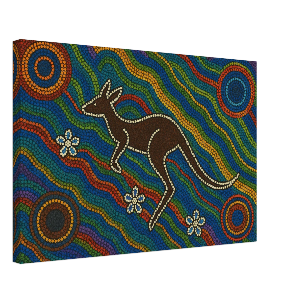 Aboriginal Kangaroo Dreaming Wall Art Print - Canvas - 40x60 cm / 16x24″ - 