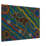 Aboriginal Kangaroo Dreaming Wall Art Print - Canvas - 70x100 cm / 28x40″ - 