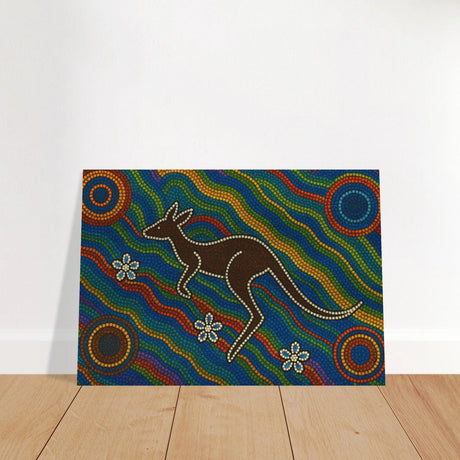 Aboriginal Kangaroo Dreaming Wall Art Print - Brushed Aluminum Print - 70x100 cm / 28x40″ - 