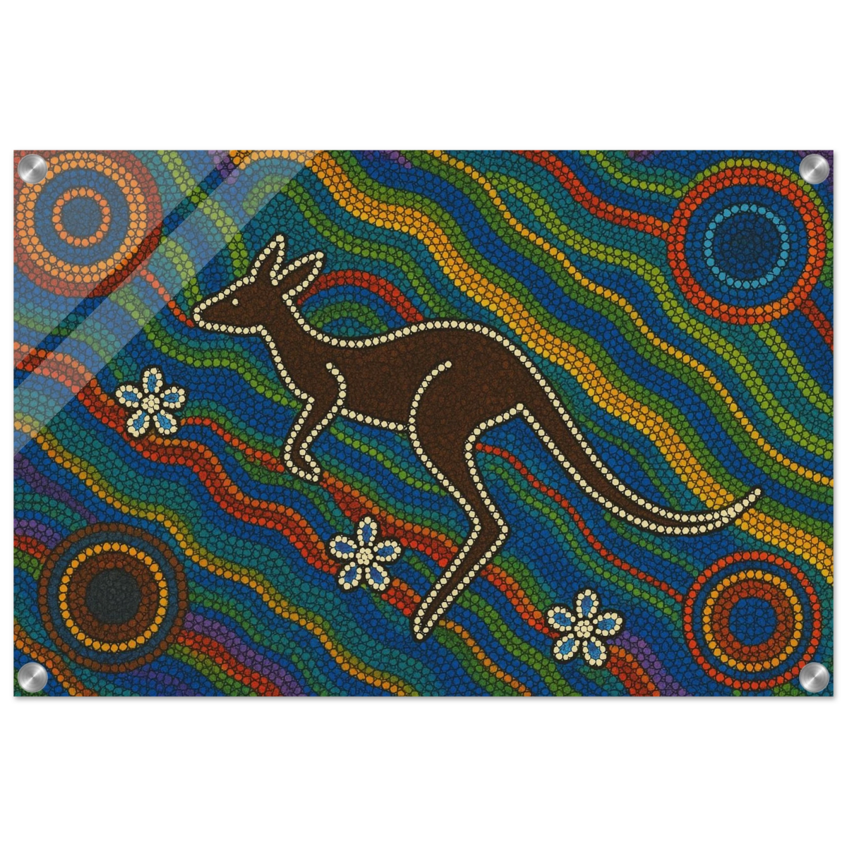Aboriginal Kangaroo Dreaming Wall Art Print - Acrylic Print - 40x60 cm / 16x24″ - 