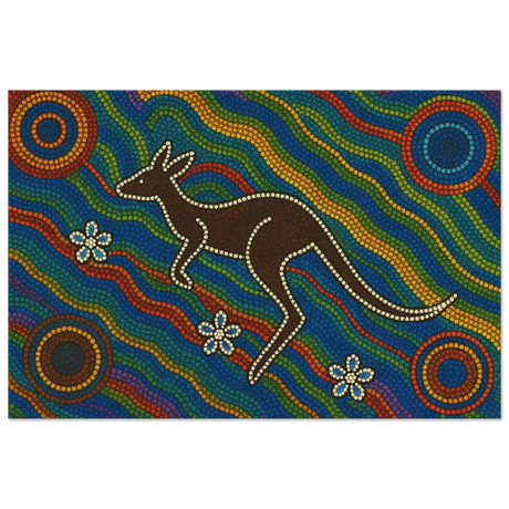 Aboriginal Kangaroo Dreaming Wall Art Print - Fine Art Poster - 40x60 cm / 16x24″ - 