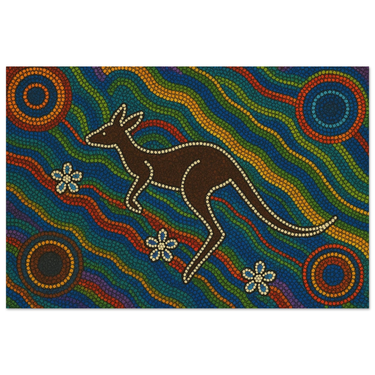 Aboriginal Kangaroo Dreaming Wall Art Print - Wood Prints - 30x45 cm / 12x18″ - 