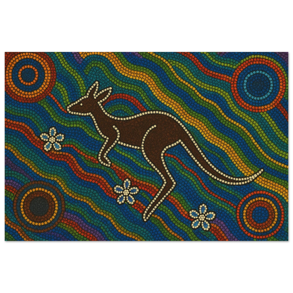 Aboriginal Kangaroo Dreaming Wall Art Print - Wood Prints - 60x90 cm / 24x36″ - 
