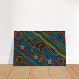 Aboriginal Kangaroo Dreaming Wall Art Print - Brushed Aluminum Print - 60x90 cm / 24x36″ - 