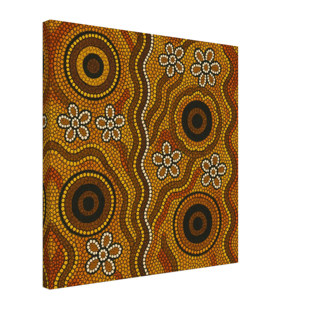 Aboriginal Ochre Earth Tones Wall Art Print - Canvas - 50x50 cm / 20x20″ - 