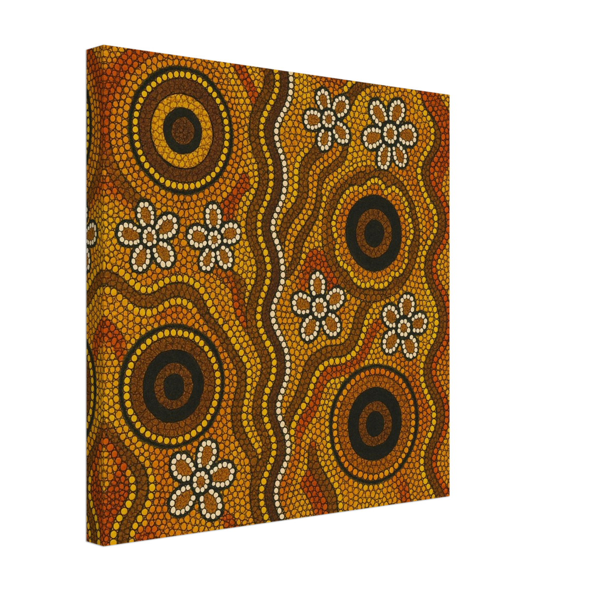 Aboriginal Ochre Earth Tones Wall Art Print - Canvas - 40x40 cm / 16x16″ - 