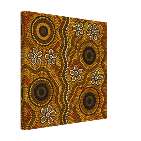 Aboriginal Ochre Earth Tones Wall Art Print - Canvas - 40x40 cm / 16x16″ - 