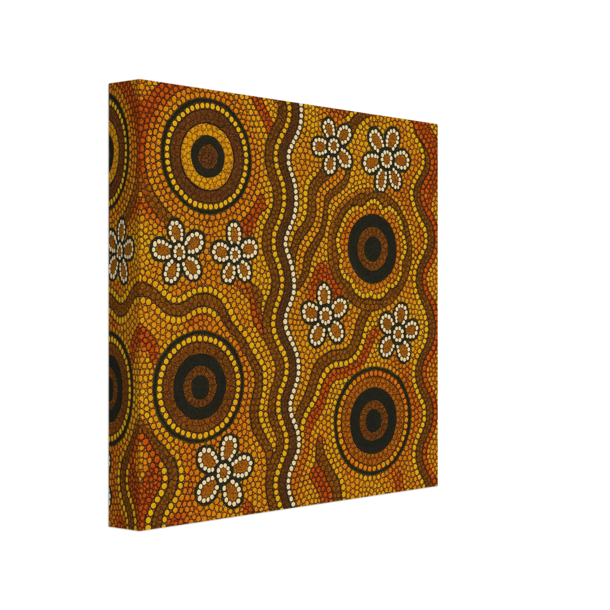 Aboriginal Ochre Earth Tones Wall Art Print - Canvas - 20x20 cm / 8x8″ - 