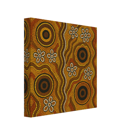 Aboriginal Ochre Earth Tones Wall Art Print - Canvas - 20x20 cm / 8x8″ - 