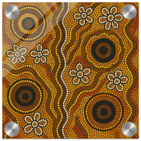 Aboriginal Ochre Earth Tones Wall Art Print - Acrylic Print - 20x20 cm / 8x8″ - 