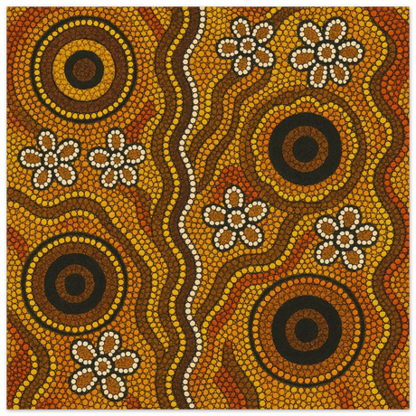 Aboriginal Ochre Earth Tones Wall Art Print - Fine Art Poster - 40x40 cm / 16x16″ - 