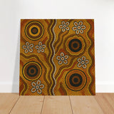 Aboriginal Ochre Earth Tones Wall Art Print - Brushed Aluminum Print - 20x20 cm / 8x8″ - 