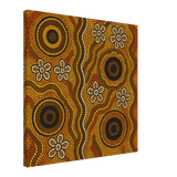Aboriginal Ochre Earth Tones Wall Art Print - Canvas - 60x60 cm / 24x24″ - 