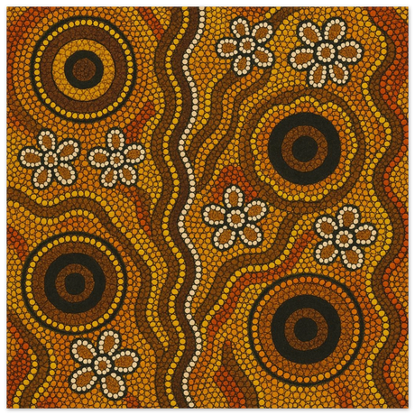 Aboriginal Ochre Earth Tones Wall Art Print - Wood Prints - 30x30 cm / 12x12″ - 