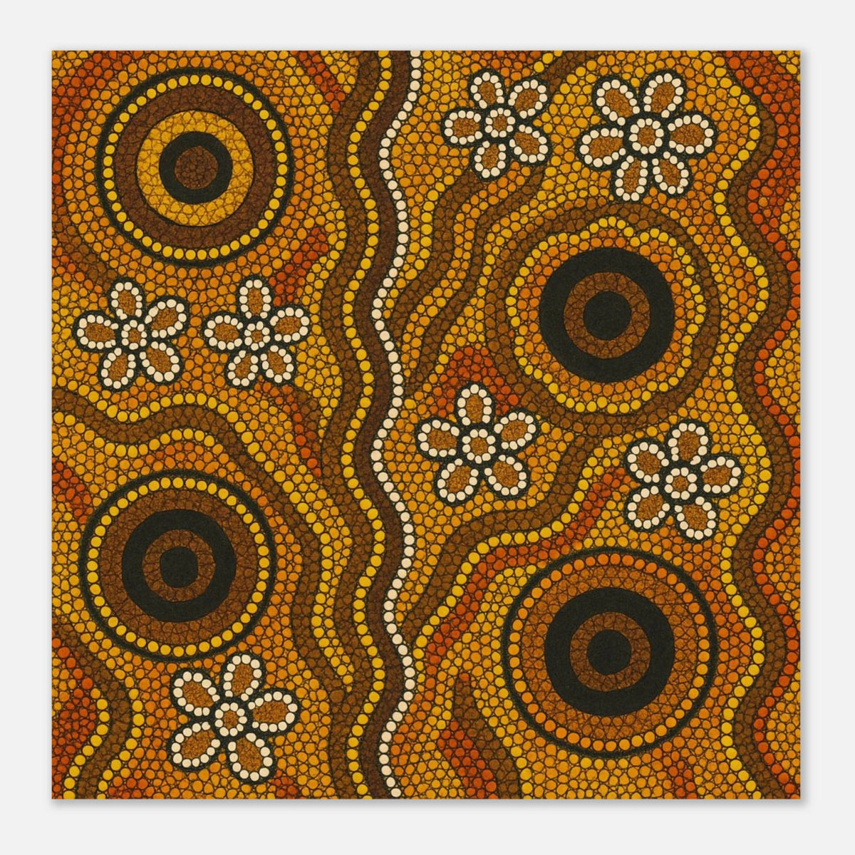 Aboriginal Ochre Earth Tones Wall Art Print - Aluminum Print - 30x30 cm / 12x12″ - 