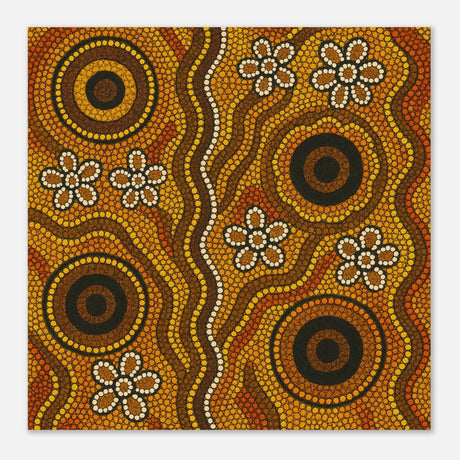 Aboriginal Ochre Earth Tones Wall Art Print - Aluminum Print - 20x20 cm / 8x8″ - 