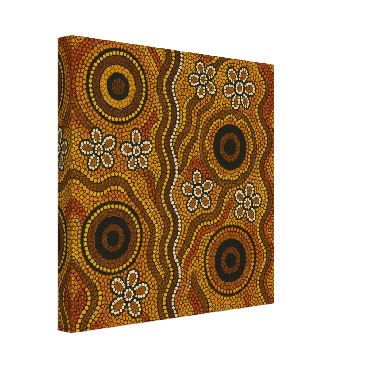 Aboriginal Ochre Earth Tones Wall Art Print - Canvas - 30x30 cm / 12x12″ - 