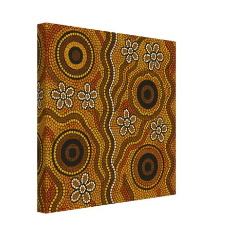 Aboriginal Ochre Earth Tones Wall Art Print - Canvas - 30x30 cm / 12x12″ - 